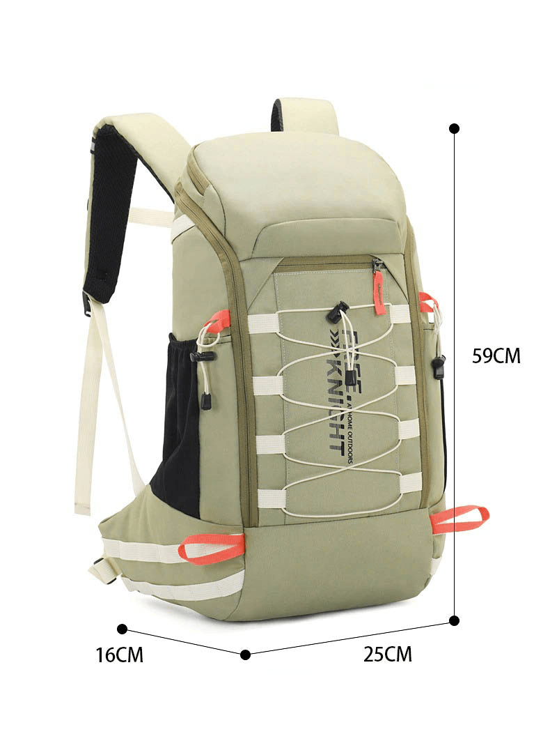 Travel backpack 40L with rain cover, khaki color, outdoor sports bag SF0330 with dimensions 59x25x16 cm.